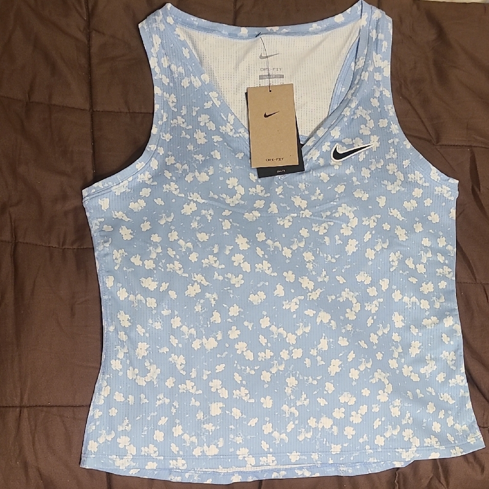Nike Women's Blue Floral Tank Top